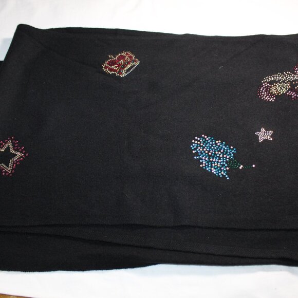 NWT Johnny Was Biya JWLA 3J Workshop Ladie Rhinestone Scarf Knit Wool Cashmere - Picture 6 of 8